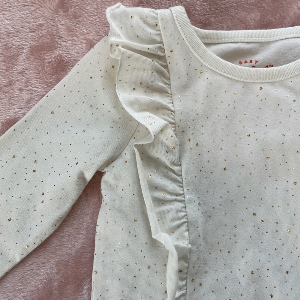 Cream and Gold Onesie - 6-9 Month Girl - Picture 2 of 3